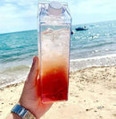 Garrafa de Acrílico Caixa de Leite 1lt e 500ml transparente.