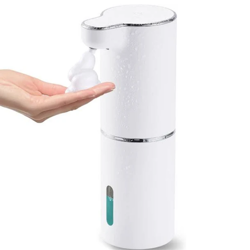 Dispensador de sabão automático, Recarregável, Elétrico, Espuma Ajustável de 4 Níveis, 380ml