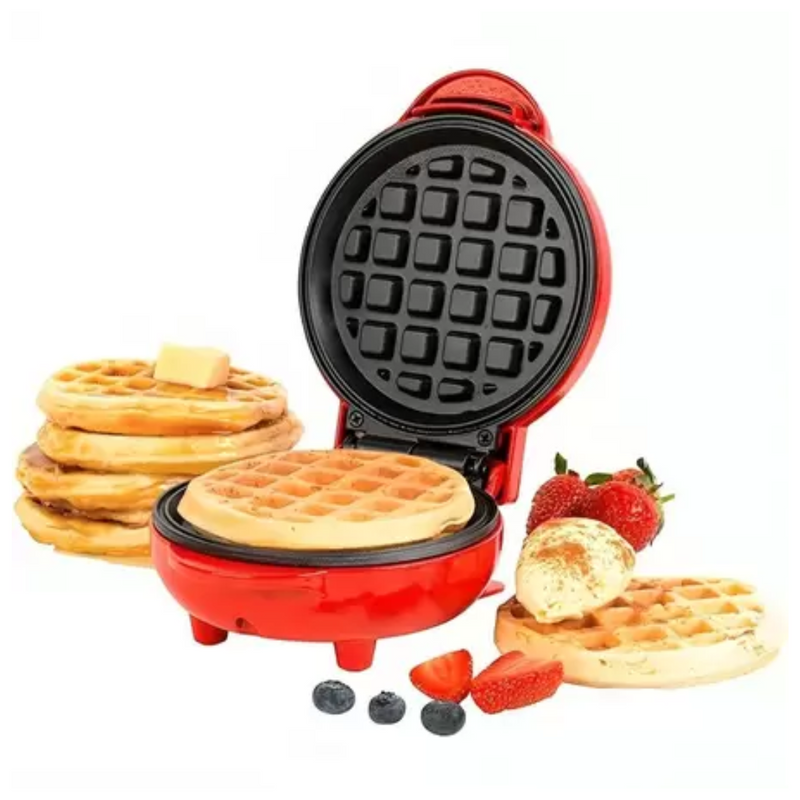 Máquina De Fazer Waffles Elétrico Profissional Antiaderente.