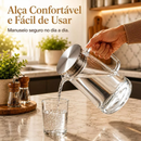 Jarra de Vidro Borossilicato 1,8L com Tampa em Aço Inox – Resistente ao Calor, Ideal para Sucos, Água, Chá e Bebidas Quentes e Geladas
