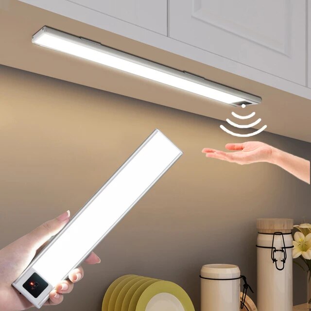 Luminária sem fio led com sensor de movimento recarregável usb