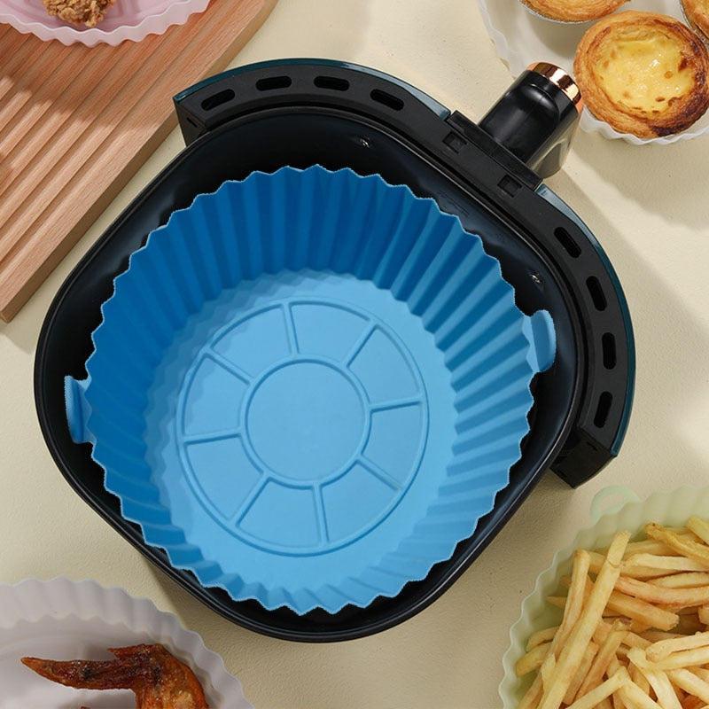 Cesta de Silicone para Air Fryer Reutilizável Antiaderente, Bandeja redonda Compre 1 Leve 2. - facilefuncional.com.br