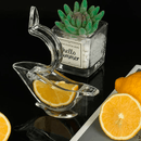 Espremedor de frutas em forma de pássaro e peixe, portátil de acrílico. - facilefuncional.com.br