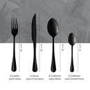 Faqueiro Aço Inox Preto 24 Peças de Luxo Alta Qualidade.