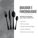 Faqueiro Aço Inox Preto 24 Peças de Luxo Alta Qualidade.
