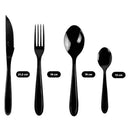 Faqueiro Aço Inox Preto 24 Peças de Luxo Alta Qualidade.