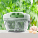 Mini processador manual 400ml triturador de alimento com 3 curvas de lâminas Inox. - facilefuncional.com.br