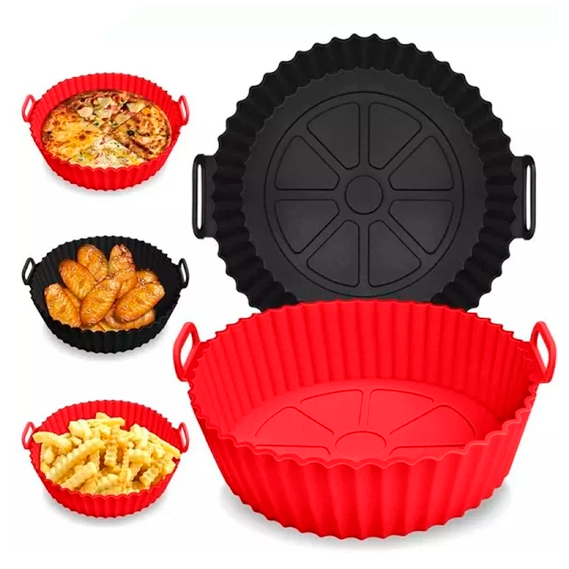 Cesta de Silicone para Air Fryer Reutilizável Antiaderente, Bandeja redonda Compre 1 Leve 2. - facilefuncional.com.br