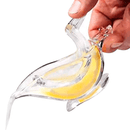 Espremedor de frutas em forma de pássaro e peixe, portátil de acrílico. - facilefuncional.com.br