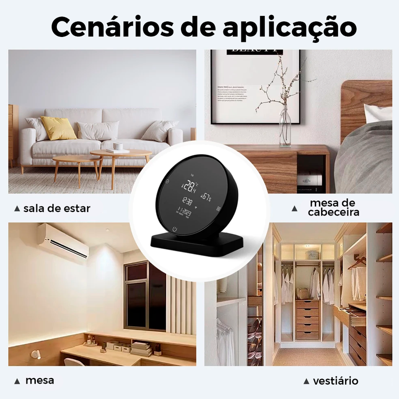 Controle Remoto Inteligente Universal com WiFi, Medição de Temperatura e Umidade - Compatível com Alexa, Google Home e Tuya.