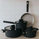 Conjunto de Panelas de Indução Antiaderente Cerâmica Chicago Preto 4 peças - Casambiente