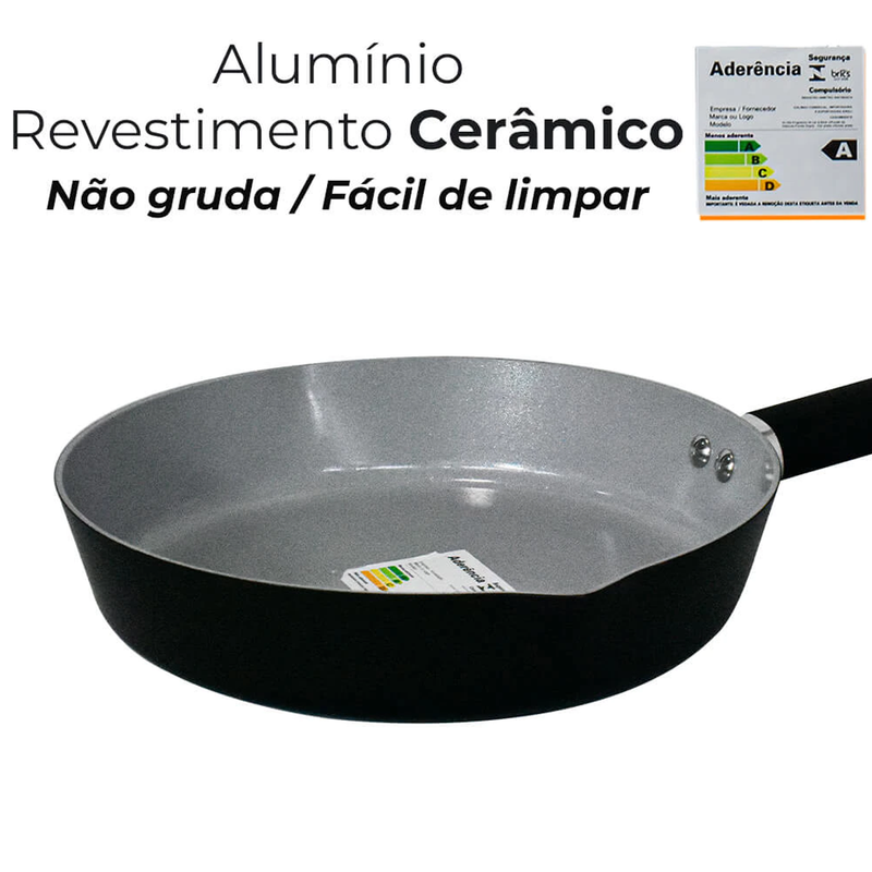 Conjunto de Panelas de Indução Antiaderente Cerâmica Chicago Preto 4 peças - Casambiente