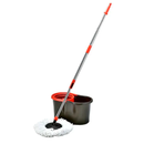 Mop Giratório Com Cesto Em Inox C/2 Refil e Dispense Para Sabão