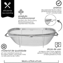 Escorredor Multiuso Aço Inox com Alça Expansível.