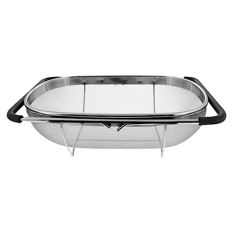 Escorredor Multiuso Aço Inox com Alça Expansível.