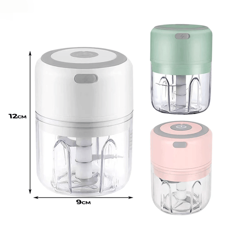 Processador De Alimentos Elétrico 3 Lâminas de Inox, Triturador Moedor Alimento, Usb Sem Fio. - facilefuncional.com.br