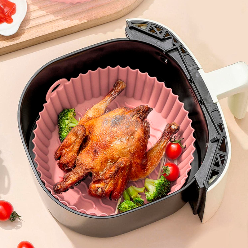 Cesta de Silicone para Air Fryer Reutilizável Antiaderente, Bandeja redonda Compre 1 Leve 2. - facilefuncional.com.br