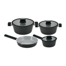 Conjunto de Panelas de Indução Antiaderente Cerâmica Chicago Preto 4 peças - Casambiente