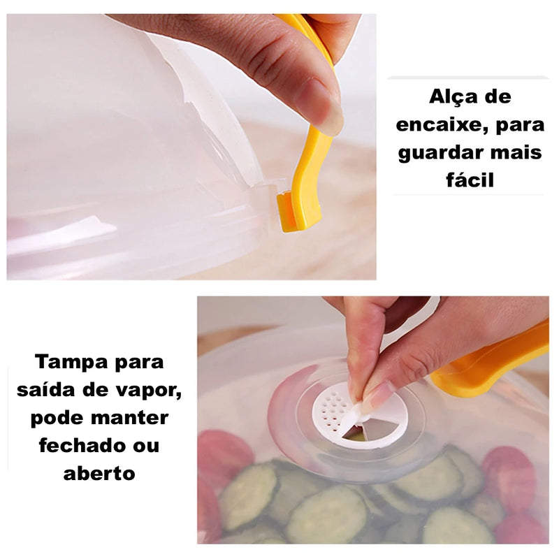 Tampa Para Microondas Protetor Alimentos Transparente Anti Sujeira.