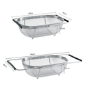 Escorredor Multiuso Aço Inox com Alça Expansível.