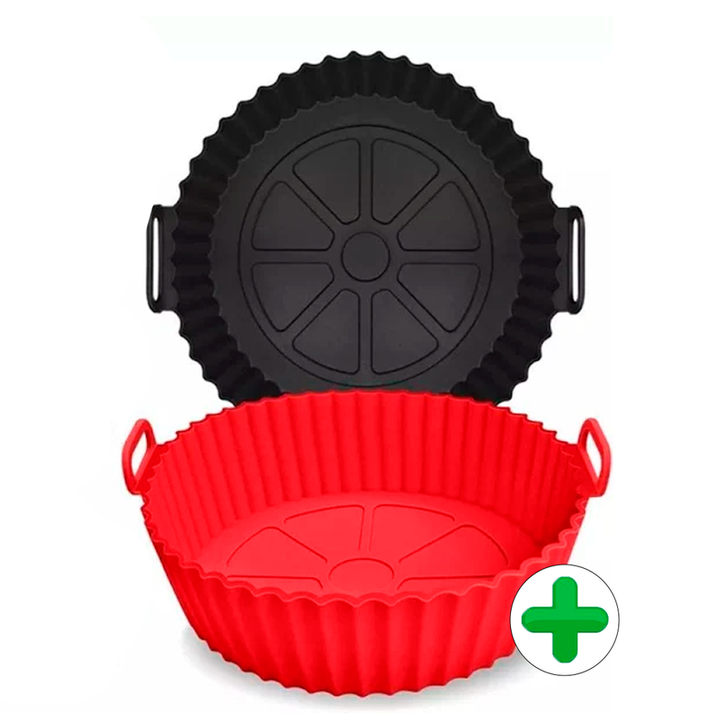 Cesta de Silicone para Air Fryer Reutilizável Antiaderente, Bandeja redonda Compre 1 Leve 2. - facilefuncional.com.br