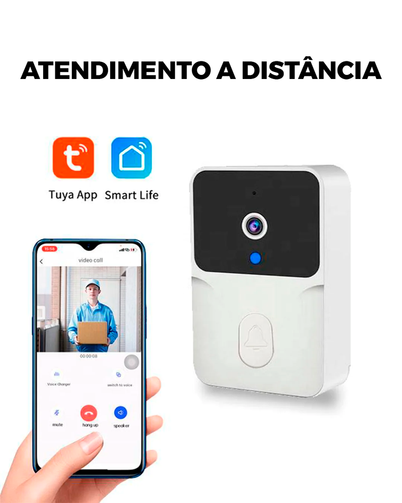 Campainha Inteligente Com Áudio e Câmera Wifi