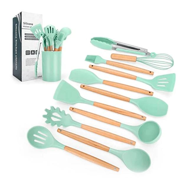 Kit utensílios de cozinha silicone 11 peças antiaderente.