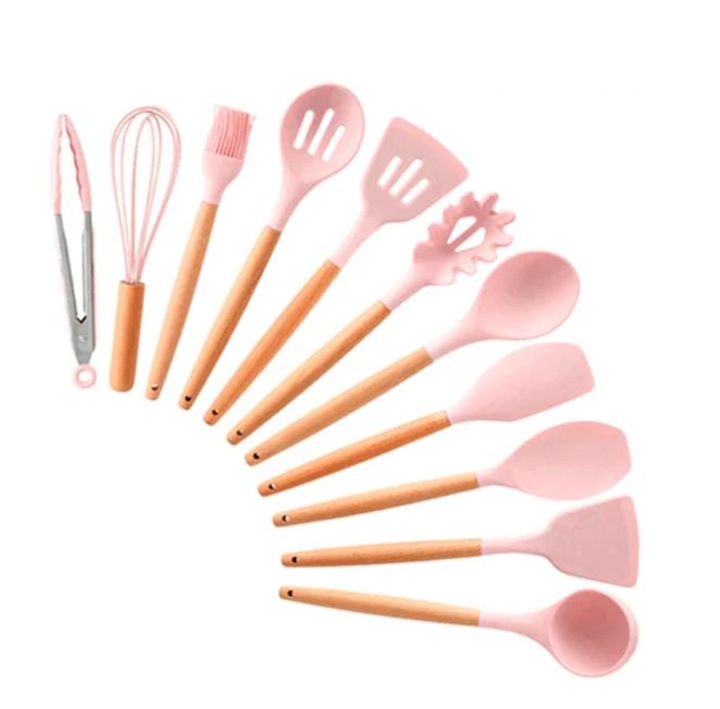 Kit utensílios de cozinha silicone 11 peças antiaderente.