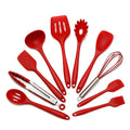 Kit utensílios de cozinha silicone 11 peças antiaderente. - facilefuncional.com.br