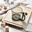 Peneira de farinha, transparente de plástico coador de copo medidor. - facilefuncional.com.br