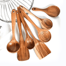 Kit colher de madeira 7 utensílio de cozinha. - facilefuncional.com.br