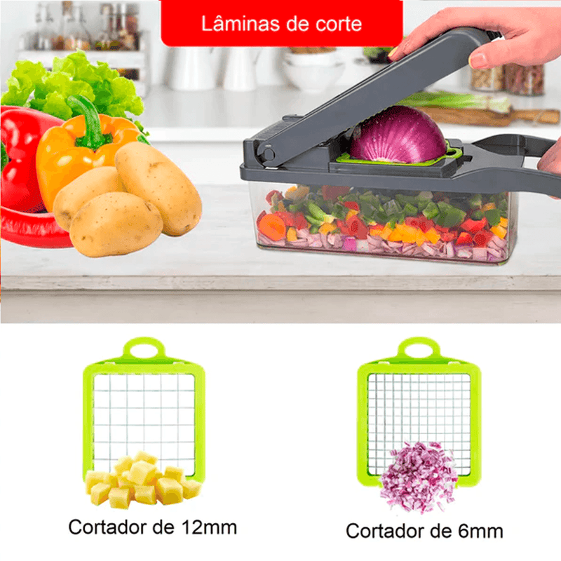 Cortador Multifuncional De Alimentos 14 Em 1 - facilefuncional.com.br