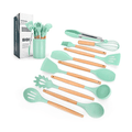 Kit utensílios de cozinha silicone 11 peças antiaderente. - facilefuncional.com.br