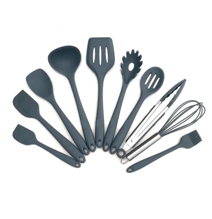 Kit utensílios de cozinha silicone 11 peças antiaderente.