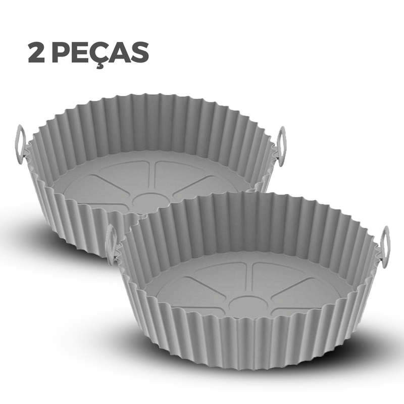 Cesta de Silicone para Air Fryer Reutilizável Antiaderente, Bandeja redonda Compre 1 Leve 2. - facilefuncional.com.br