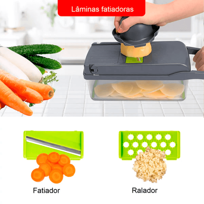 Cortador Multifuncional De Alimentos 14 Em 1 - facilefuncional.com.br