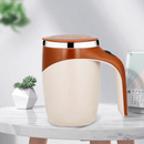 Caneca mixer magnética com tampa para café - 400ml automática de aço inoxidável elétrico. - facilefuncional.com.br