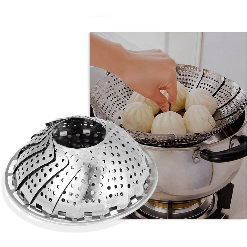 Cesto de cozimento a vapor de inox Para Legumes e Verduras. - facilefuncional.com.br