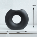 Vazo de cerâmica em formato de donuts circular oco, vaso de flores mesa escritório sala estar decoração. - facilefuncional.com.br