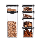 Recipiente de armazenamento de comida, transparente, potes de armazenamento com tampa. - facilefuncional.com.br