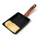 Frigideira antiaderente de omelete com cabo de madeira + espátula de silicone - facilefuncional.com.br