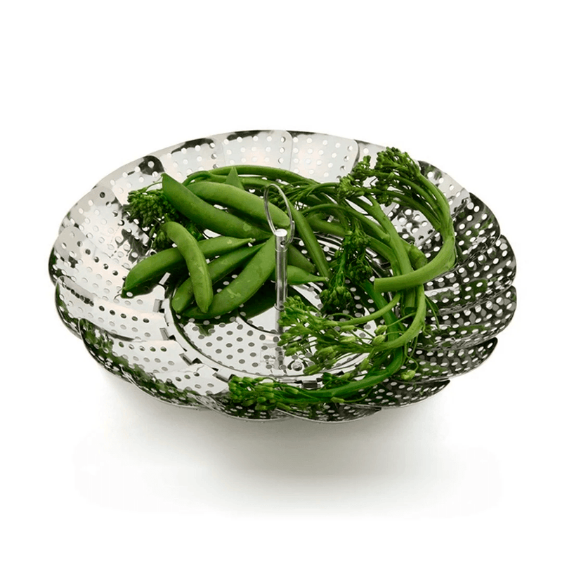 Cesto de cozimento a vapor de inox Para Legumes e Verduras. - facilefuncional.com.br