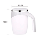 Caneca mixer magnética com tampa para café - 400ml automática de aço inoxidável elétrico. - facilefuncional.com.br