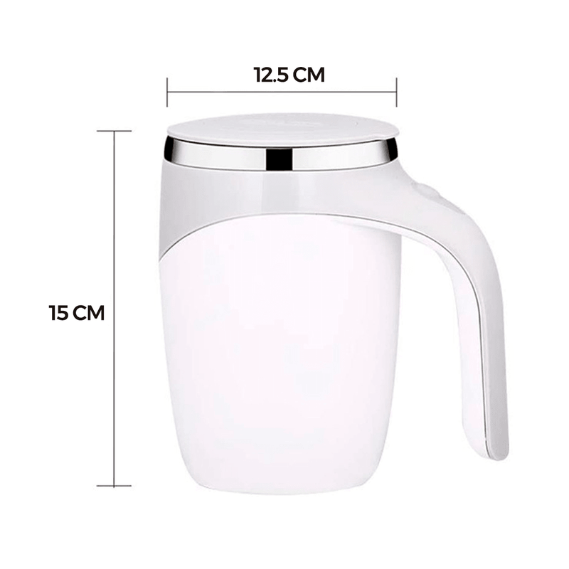 Caneca mixer magnética com tampa para café - 400ml automática de aço inoxidável elétrico. - facilefuncional.com.br